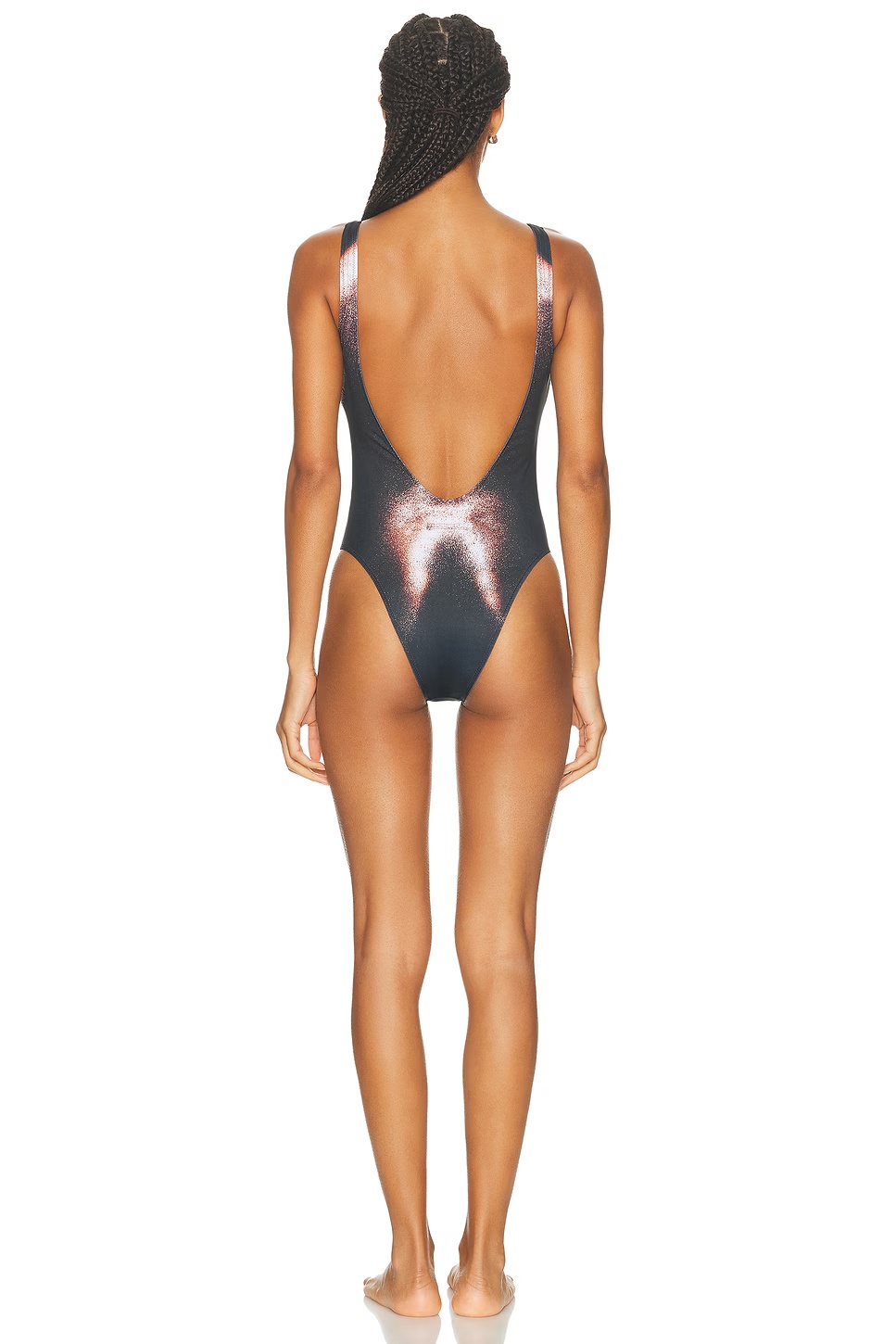 Body Dust Printed One Piece Swimsuit Black & Brown