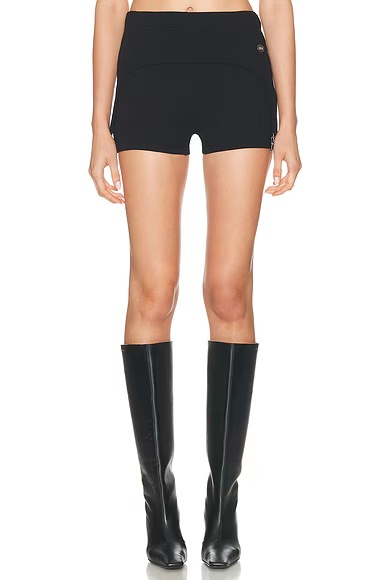 Lingerie Garter Ribbed Mini Short Black