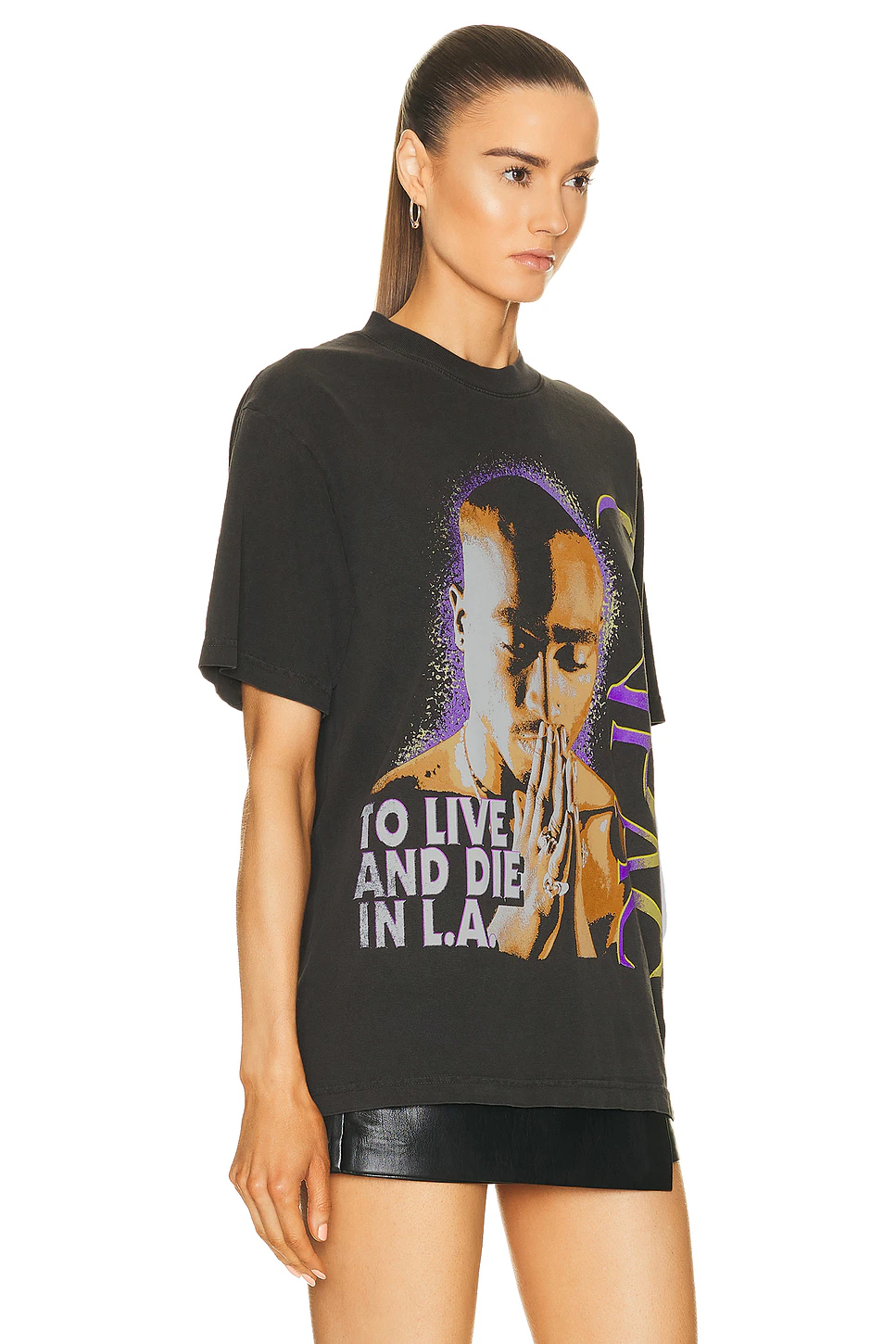 2pac To Live and Die in LA T-shirt Washed Black