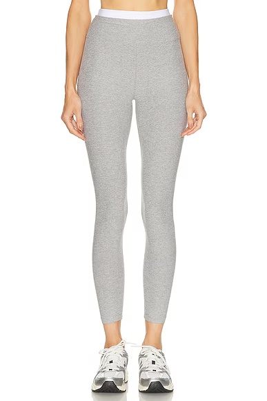 Spacedye Layered High Waisted Midi Legging Silver Mist
