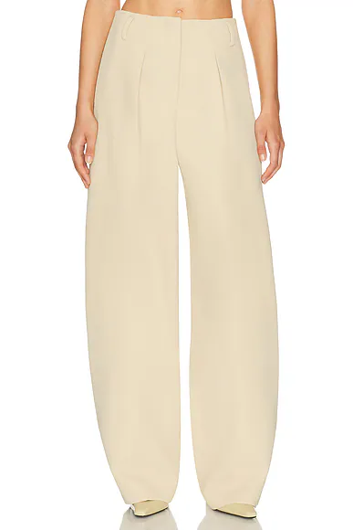 The Baggy Barrel Trouser in Very Heavy Crepe Wheat