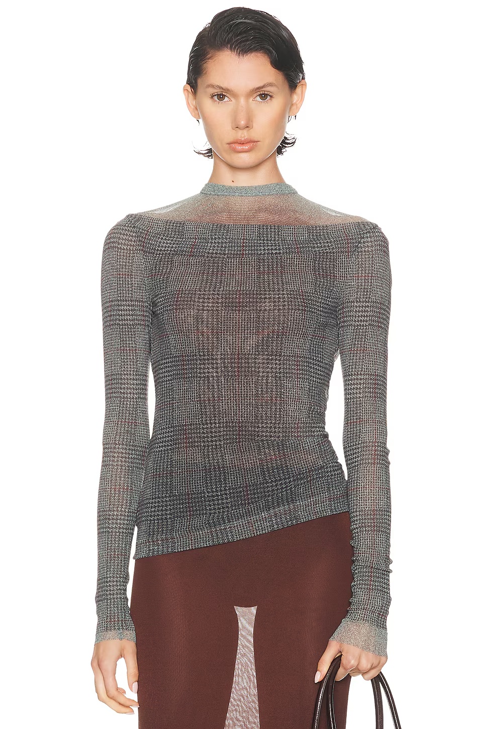 Body Shadow And Prince Of Wales Top Light Grey, Vanilla, & Red