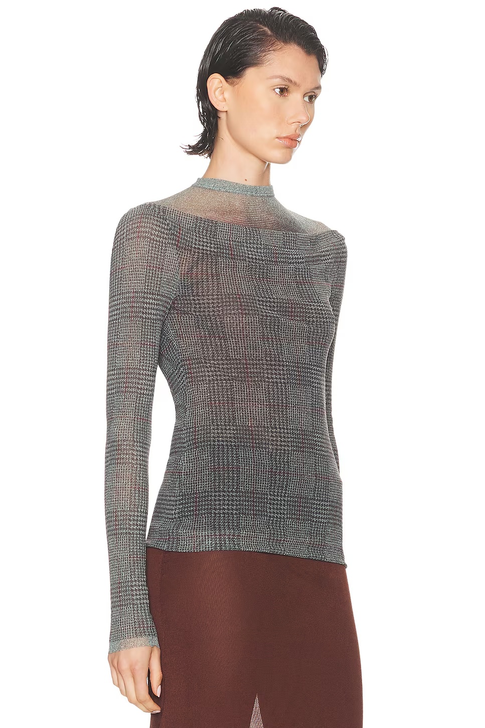 Body Shadow And Prince Of Wales Top Light Grey, Vanilla, & Red