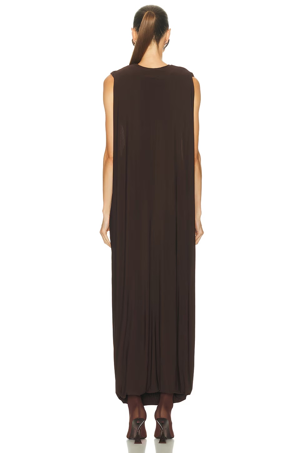 Draped Long Dress Brown