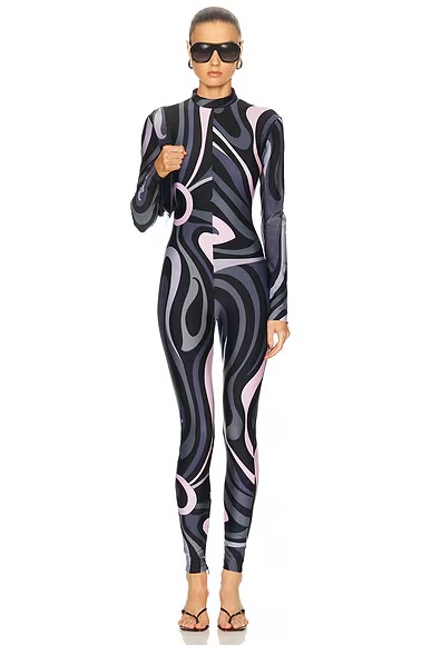 Long Sleeve Jumpsuit Black & Pink