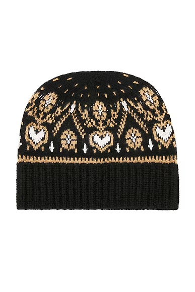 Avers Beanie Black & Camel Multi