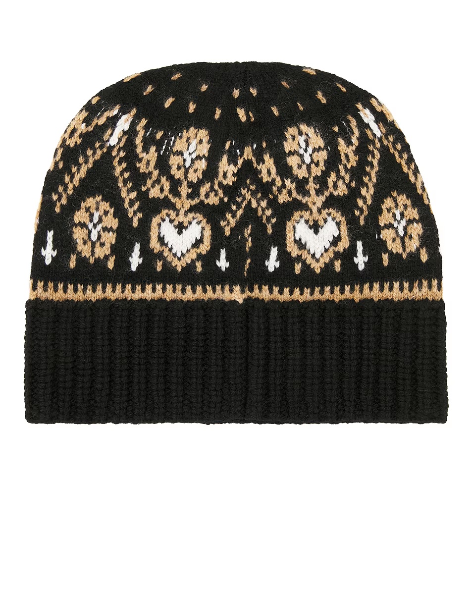 Avers Beanie Black & Camel Multi
