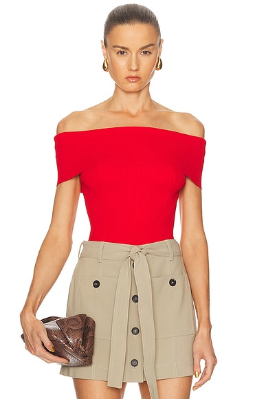 Off The Shoulder Top Vermillon