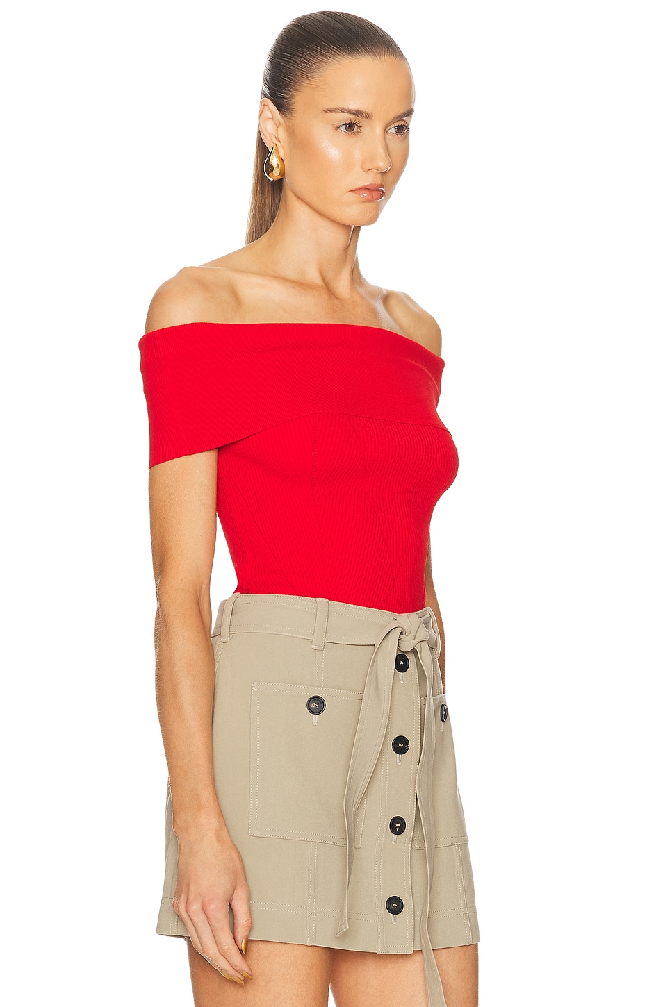 Off The Shoulder Top Vermillon