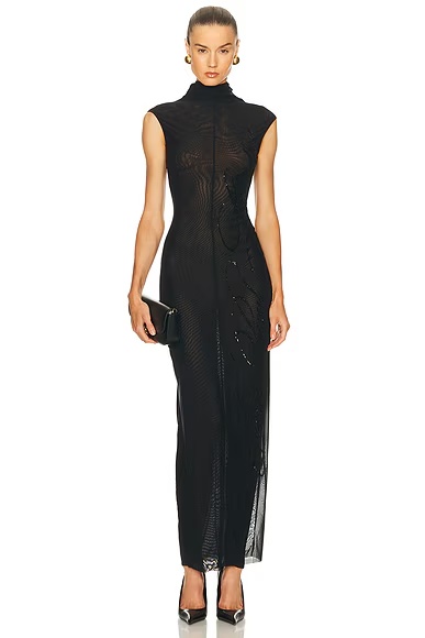 Sequined Long Dress Black