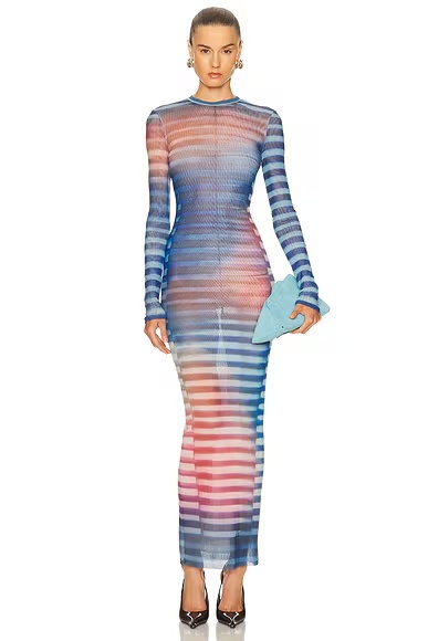 Air Long Dress Light Blue, Blue, & Peach