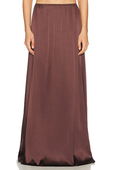 The Silk Charmeuse Maxi Skirt Fudge