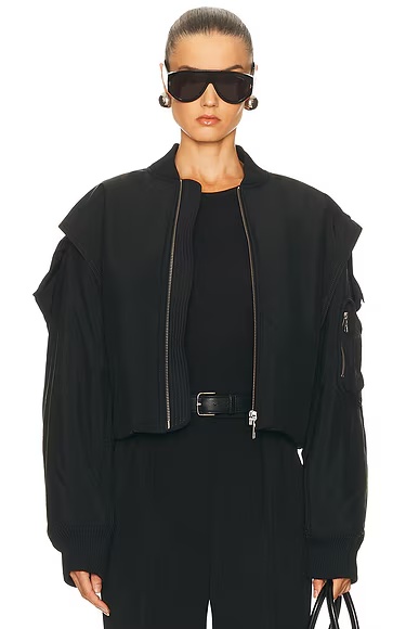 Hidden Hood Bomber Jacket Black