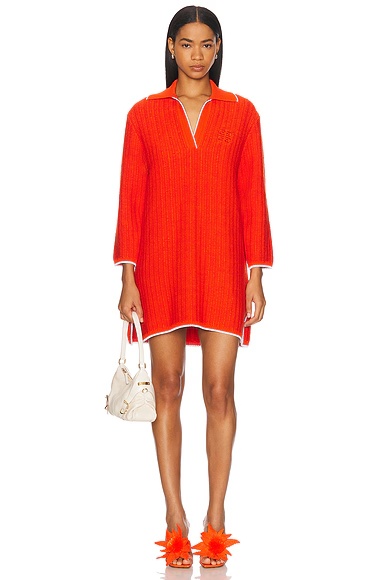 4g Polo Mini Dress Orange