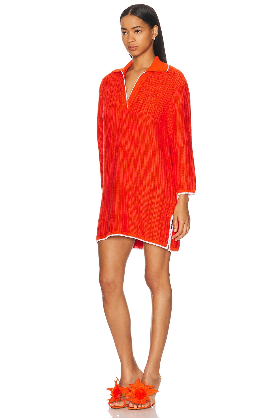 4g Polo Mini Dress Orange