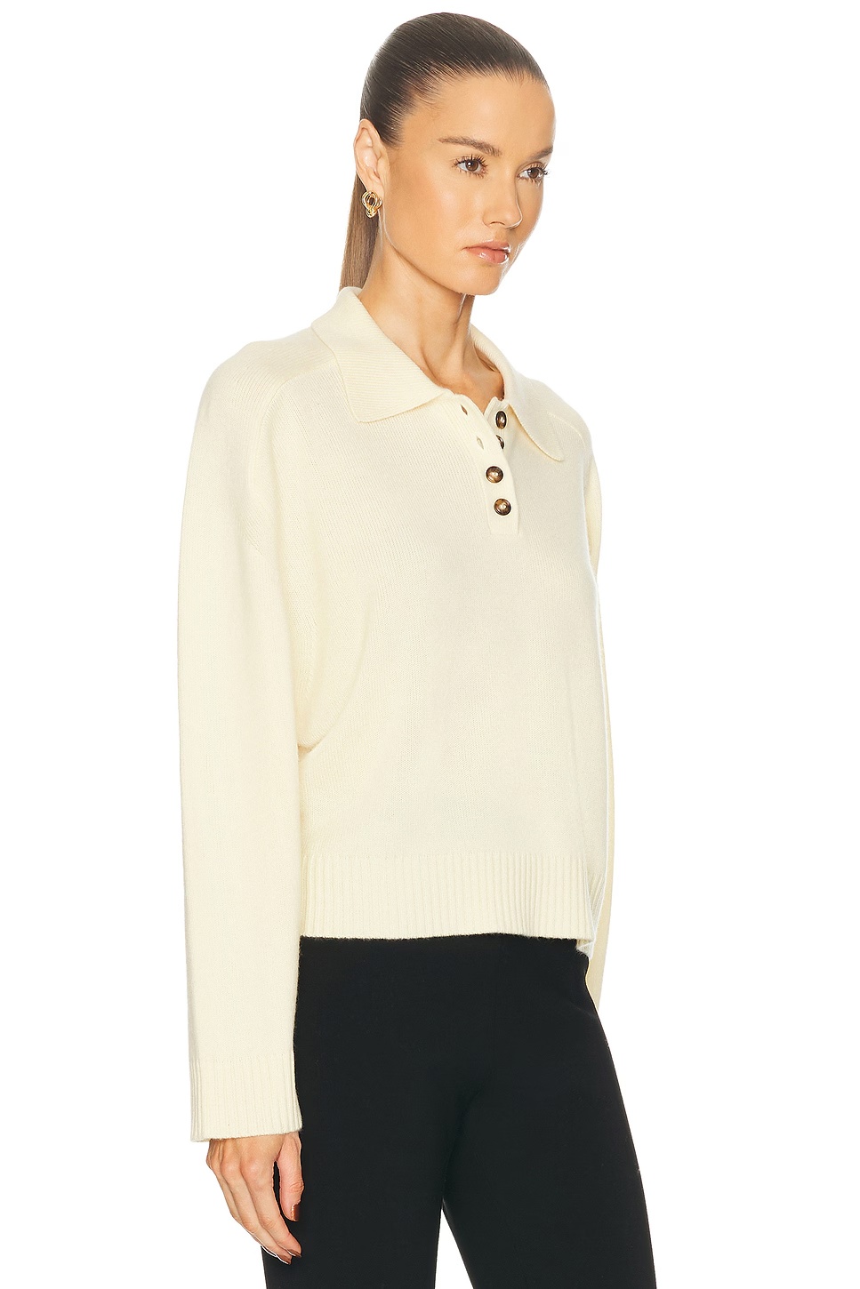 Homere Saddle Sleeve Polo Sweater Butter
