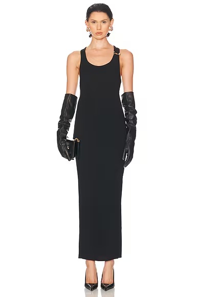 Piercing Long Dress Black