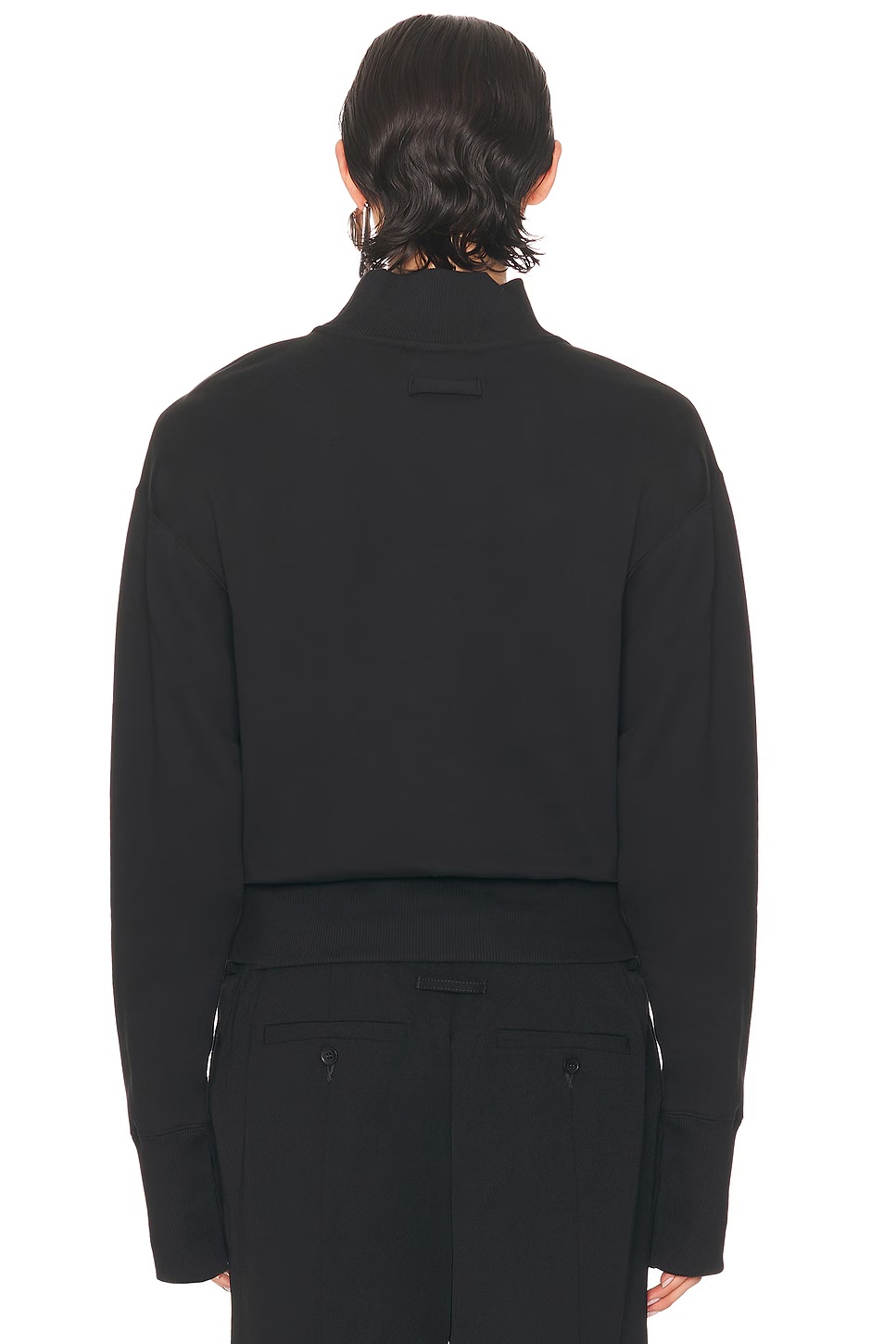 Cropped Crew Neck Jpg Sweater Black & Dark Grey