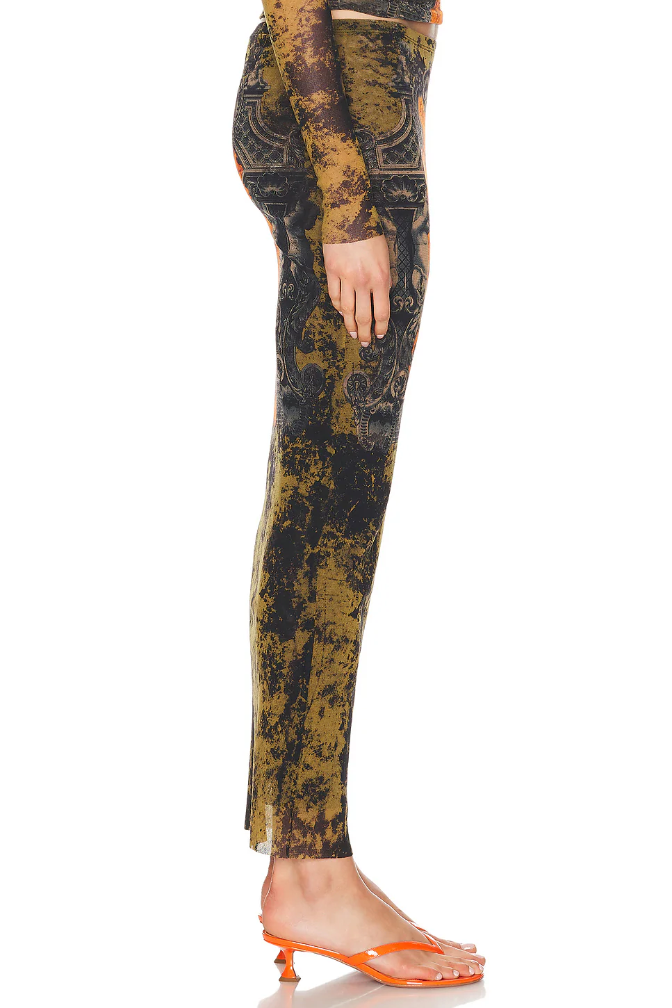 Médaillon Long Skirt Black, Khaki, & Orange