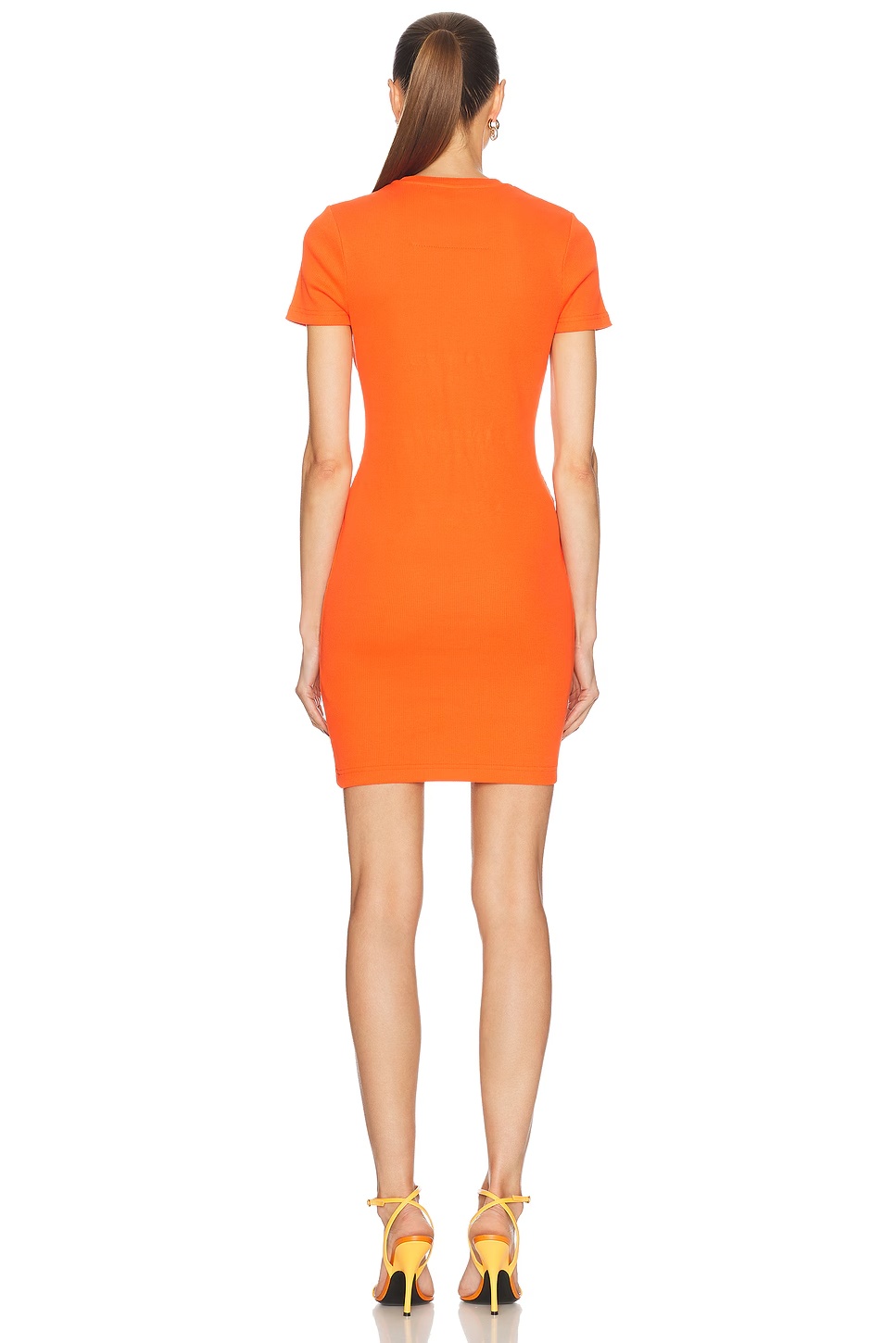 4g Short Sleeve Mini Dress Orange