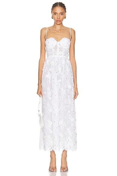 Noema Dress White & Silver