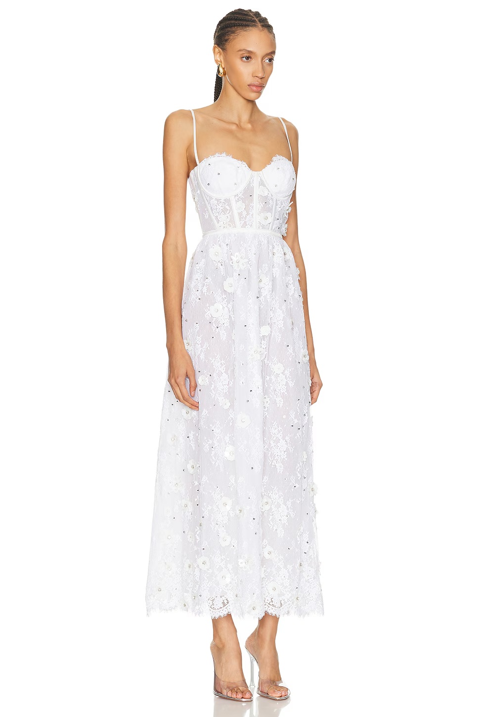 Noema Dress White & Silver