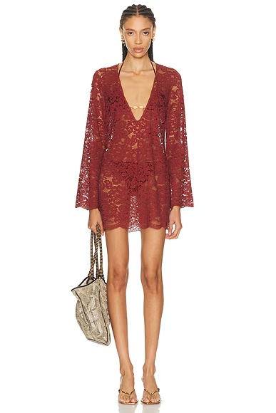 Rebecca Mini Dress Burgundy