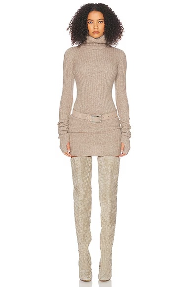 Lauren Mini Knit Dress Beige