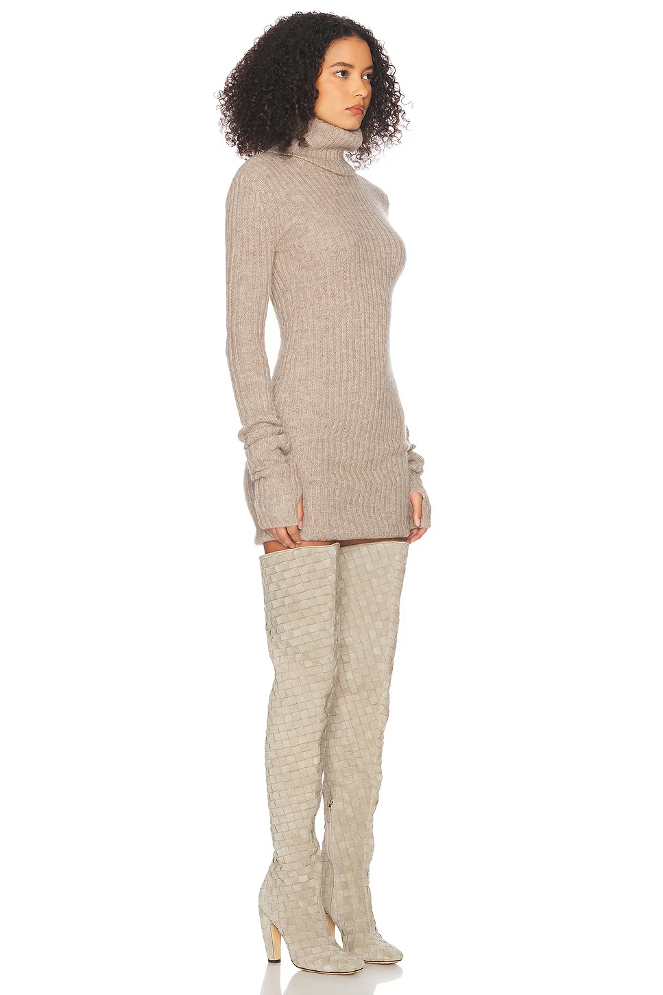 Lauren Mini Knit Dress Beige
