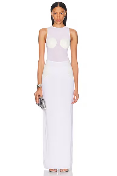 Long Dress Optic White & Ecru