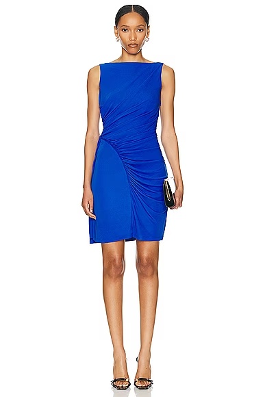 Mini Strapless Draped Dress Iris Purple