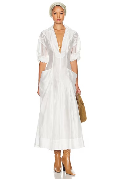 The Musee Midi Dress White