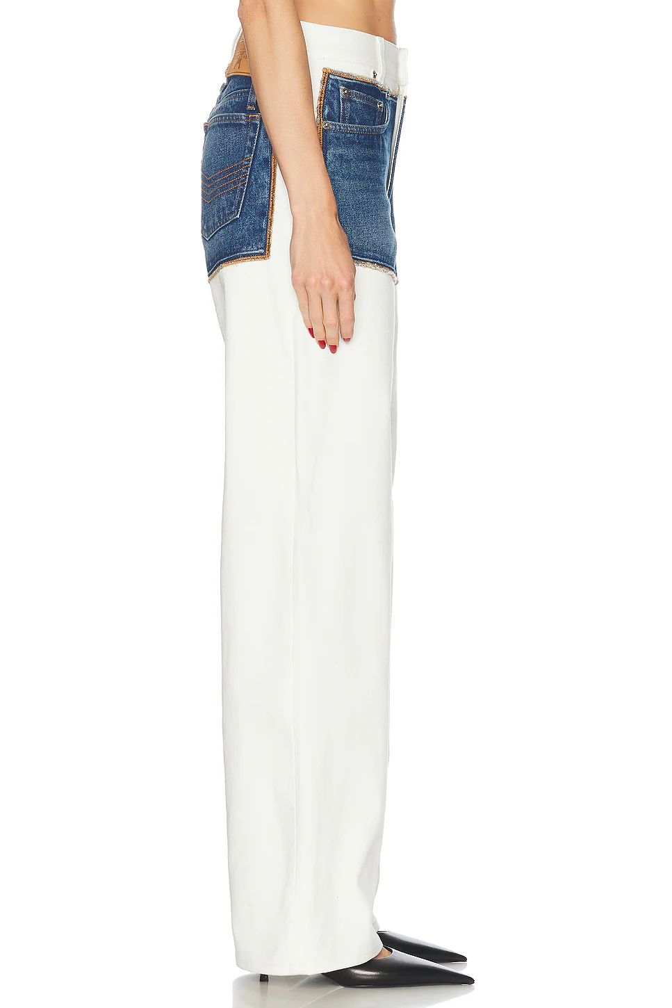 Petit Grand Wide Leg Jeans Ecru & Vintage Blue