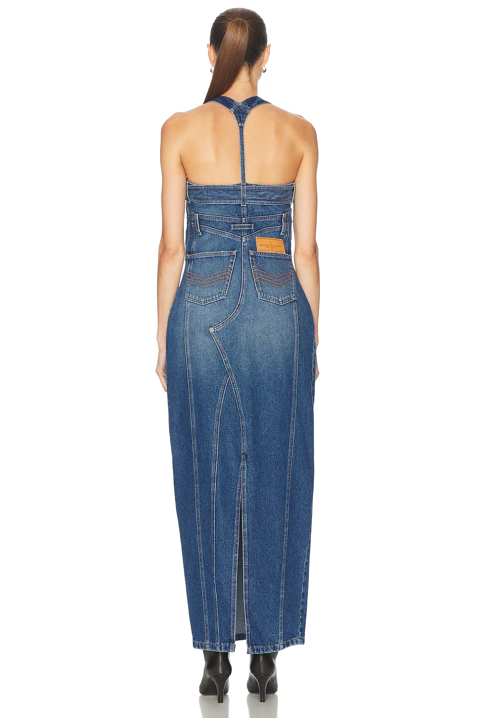 Overall Detail Denim Dress Vintage Blue