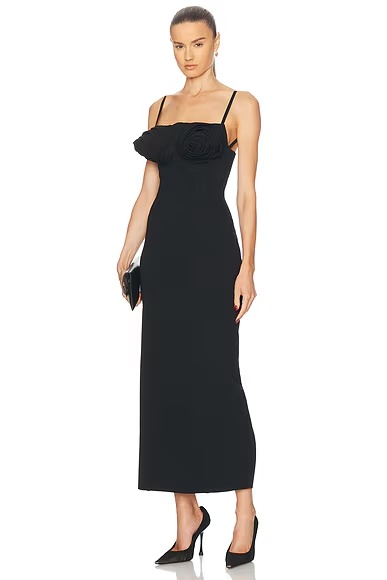 Conic Cup Long Dress Black