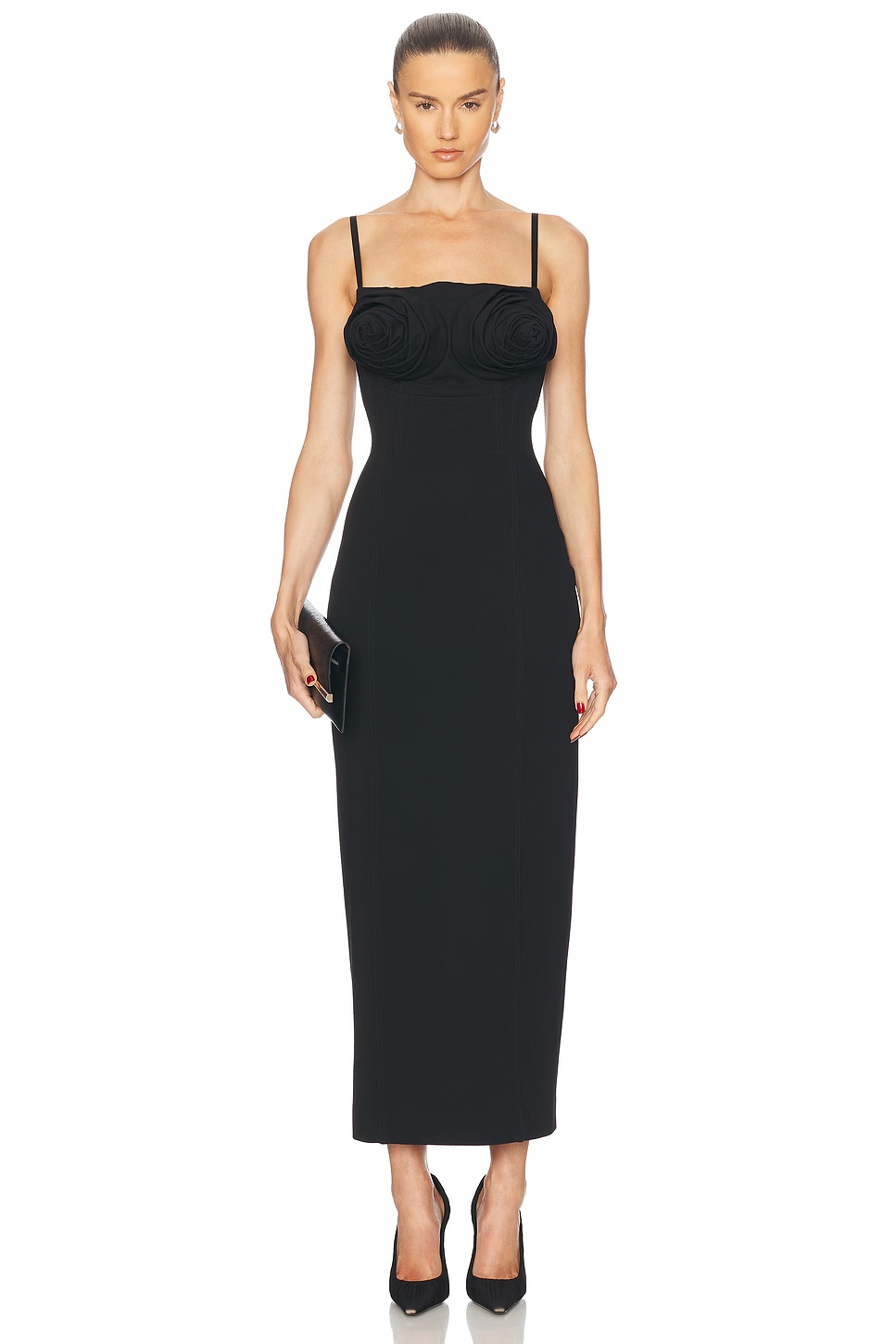 Conic Cup Long Dress Black