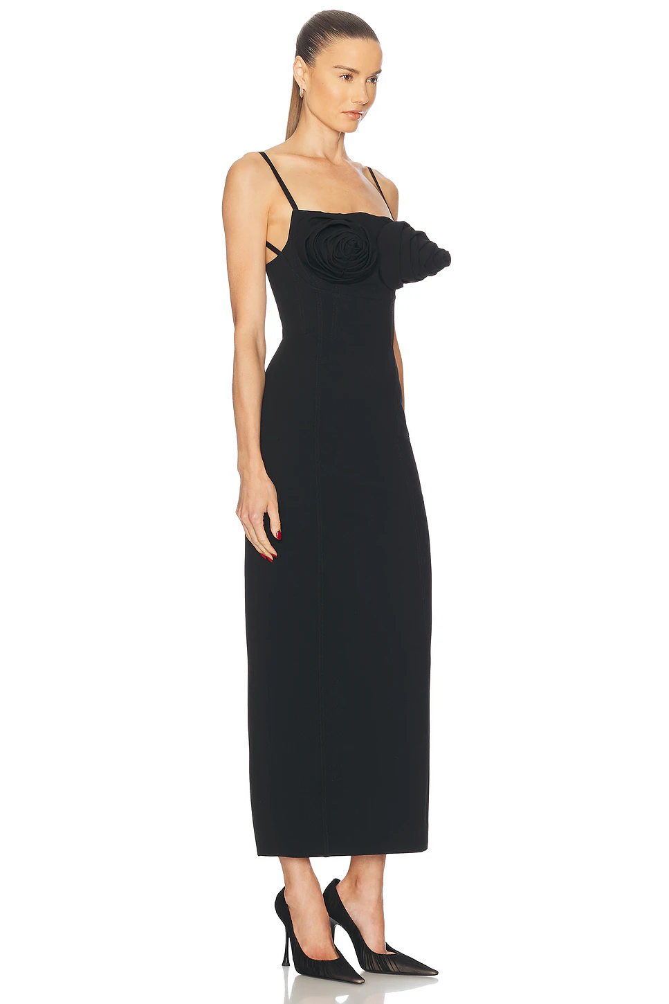 Conic Cup Long Dress Black