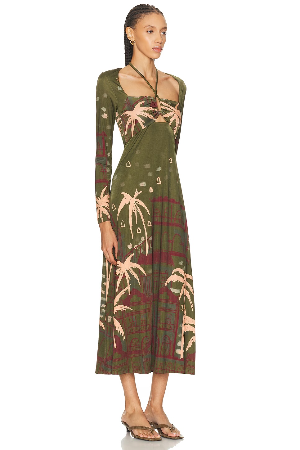 Eternal Tropical Ankle Dress Green