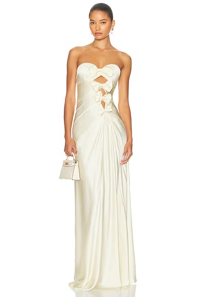 The Silk Faye Dress Egg Shell