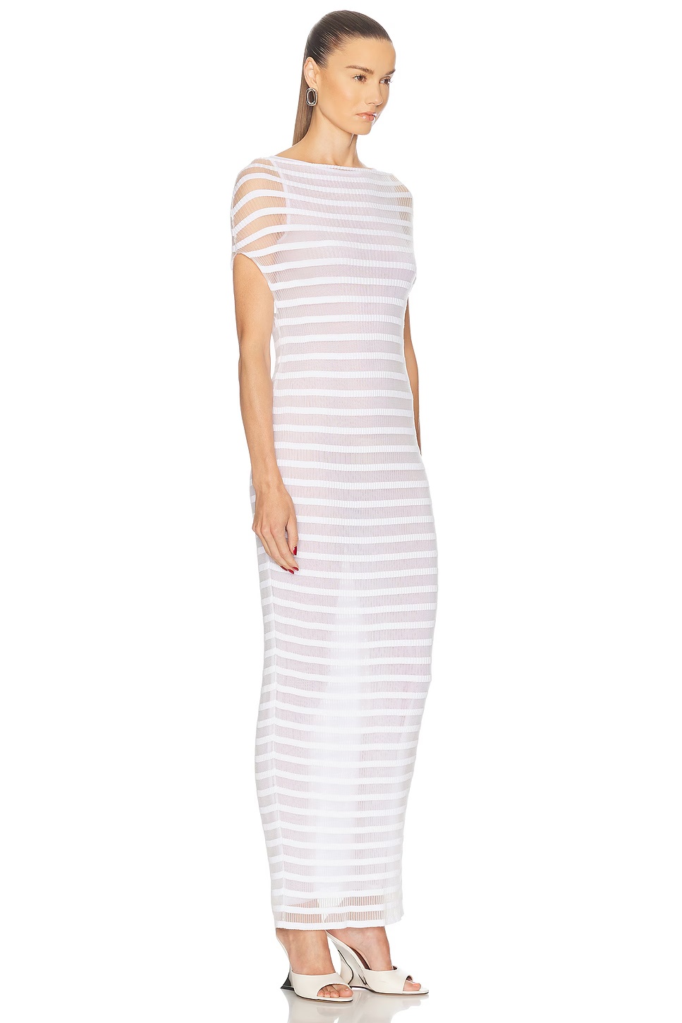 Mariniere Striped Long Dress White