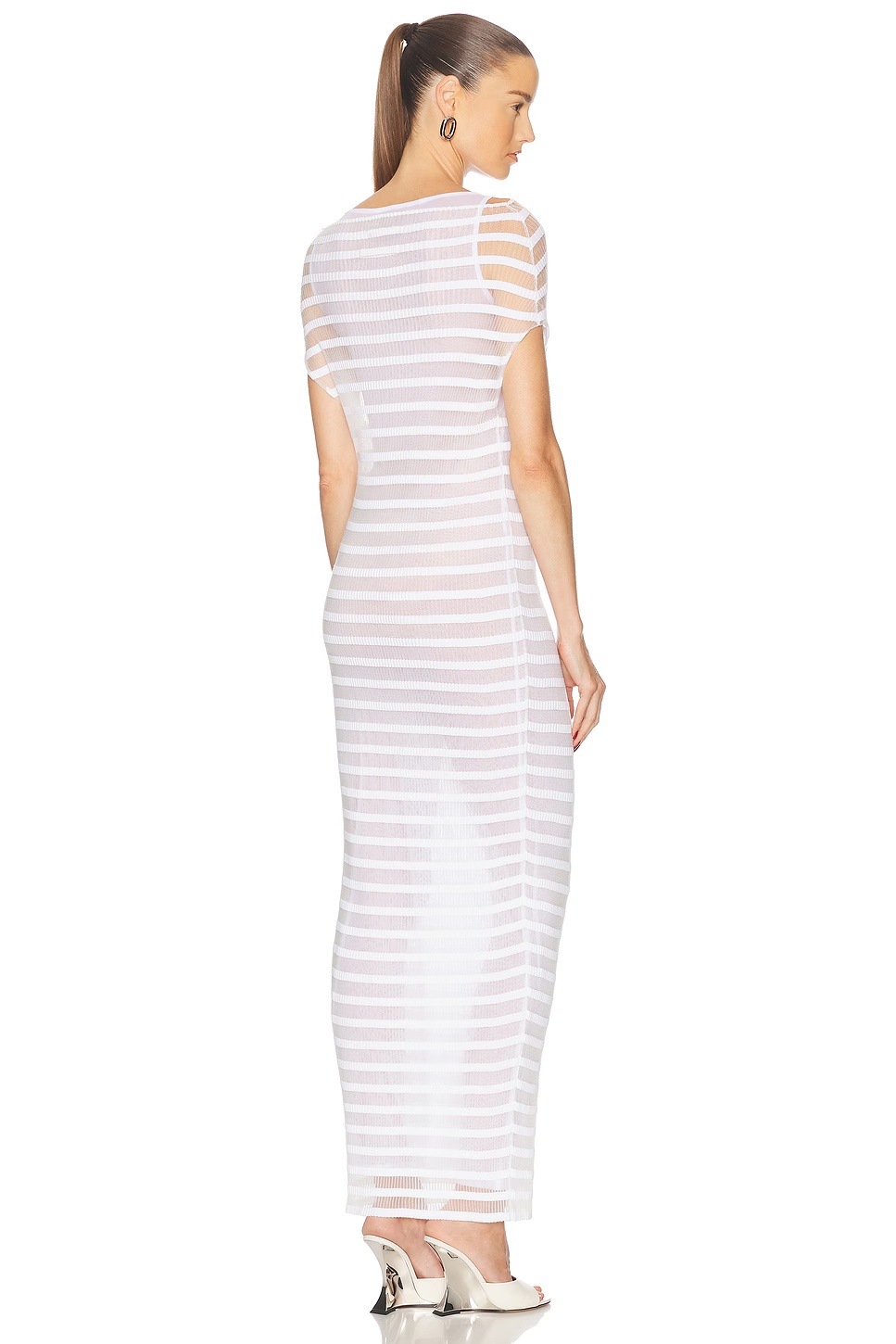 Mariniere Striped Long Dress White