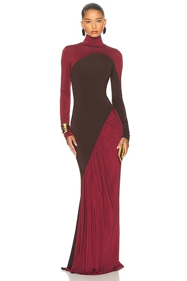 The Abstraction Color Blocked Jersey Dress Coffee Bean & Currant