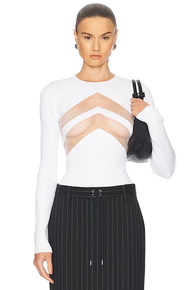 Transparent Chevron Top White