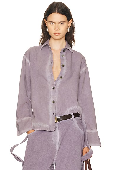 Bomber Shirt Jacket Mauve Fade
