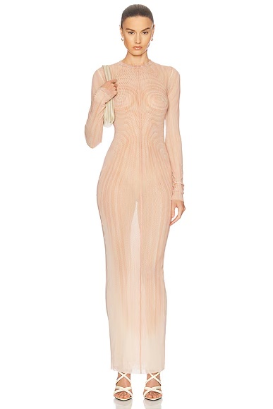 Spiral Long Dress Pale Pink & Dusty Pink