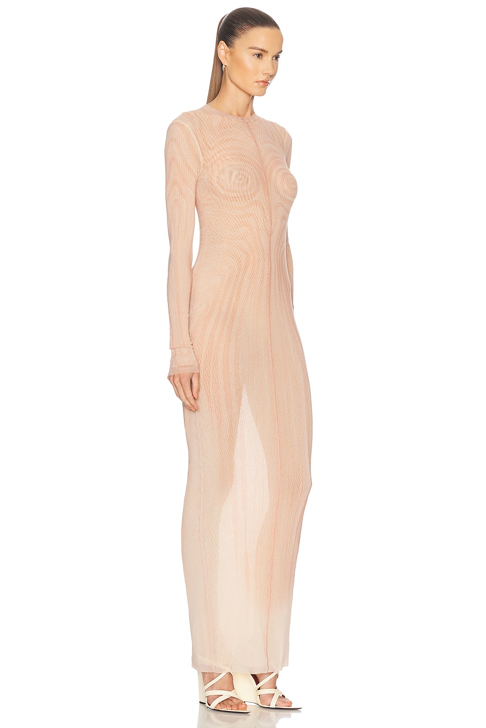 Spiral Long Dress Pale Pink & Dusty Pink