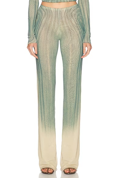 Spiral Trouser Ecru & Aqua