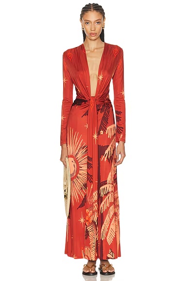 Marino Maxi Dress Red & Wine