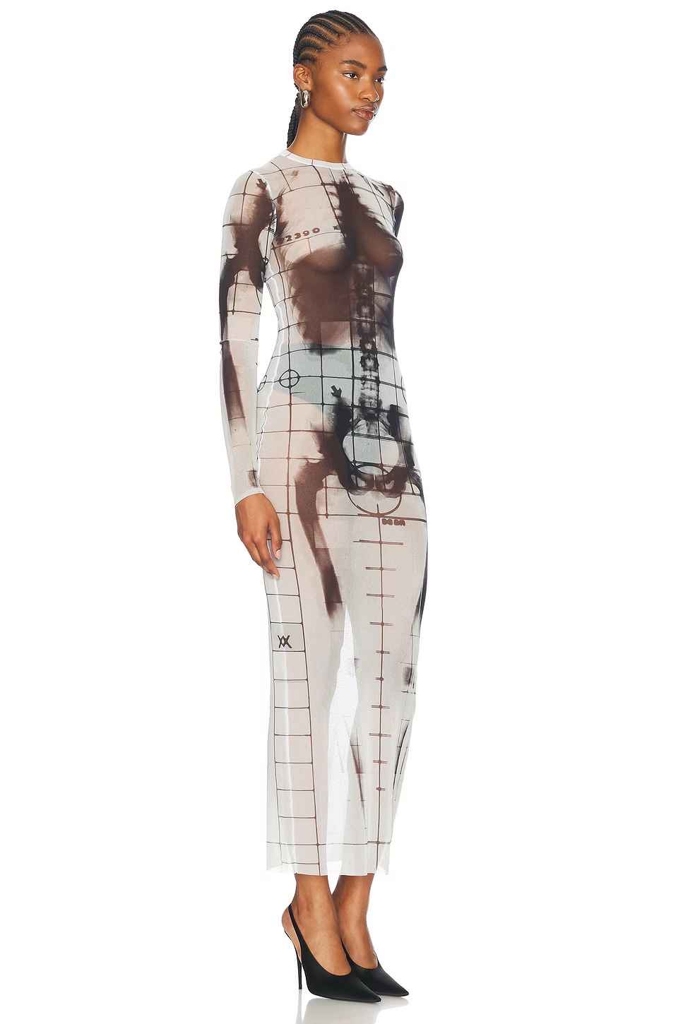 Squeletor Long Dress White & Black