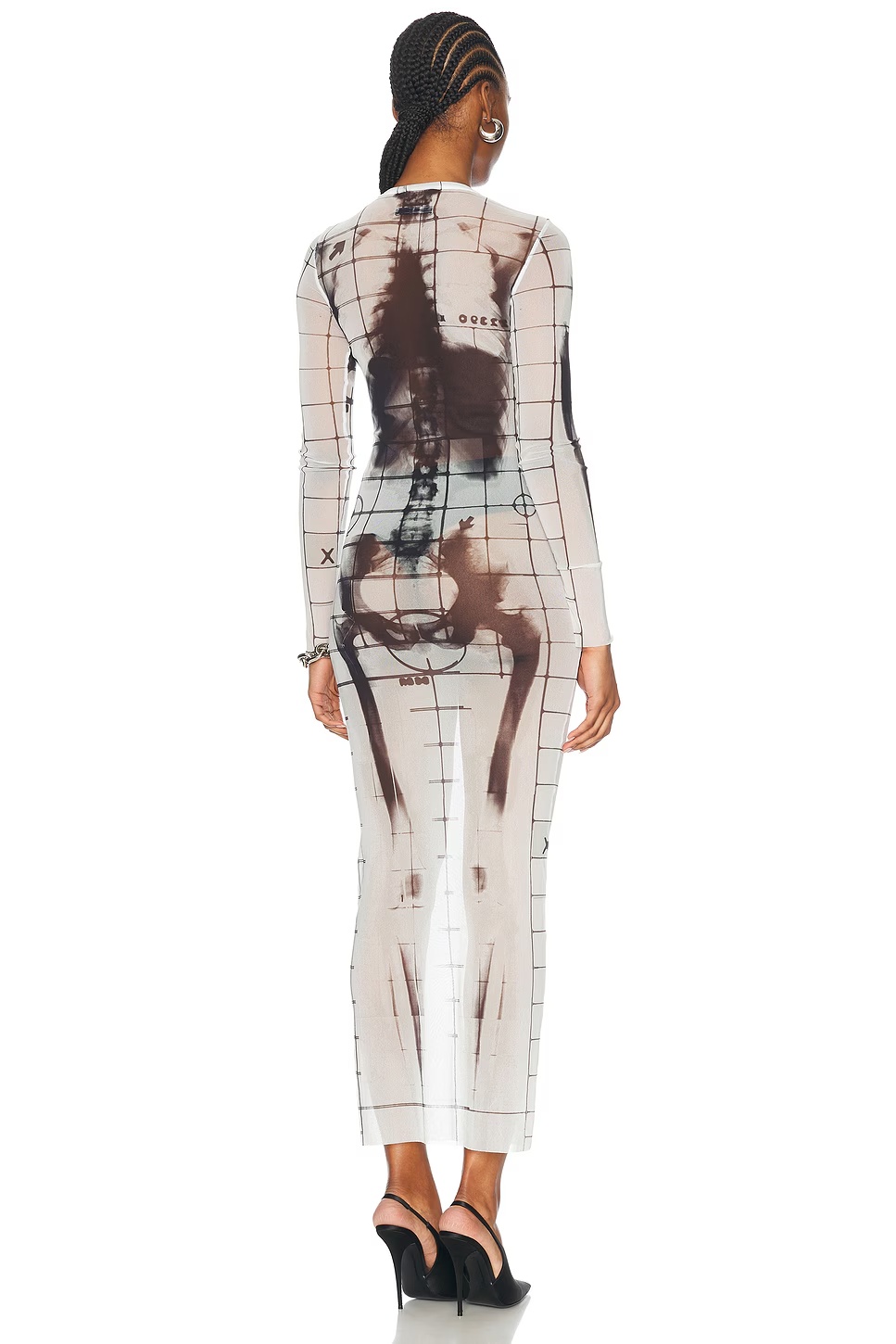 Squeletor Long Dress White & Black
